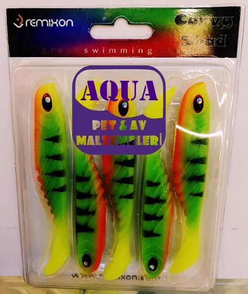 Remixon Curvy Shad 10,5 cm 9 gr 5'li Paket Suni Silikon Balık Yem - Turna Levrek Silikonu 03
