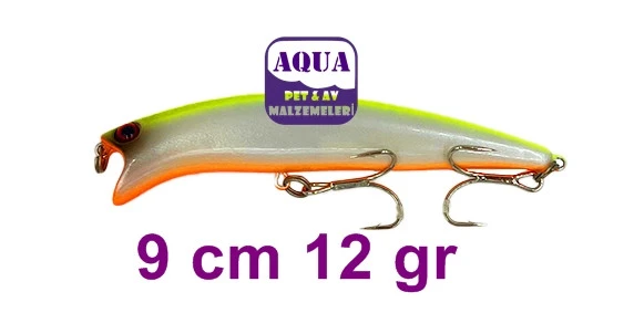 Albastar V Gaga Sert Balık 9 cm 12 Gr Rapala - Turna Levrek Kofana Barakuda Sahte Maket Balığı Limon - 2