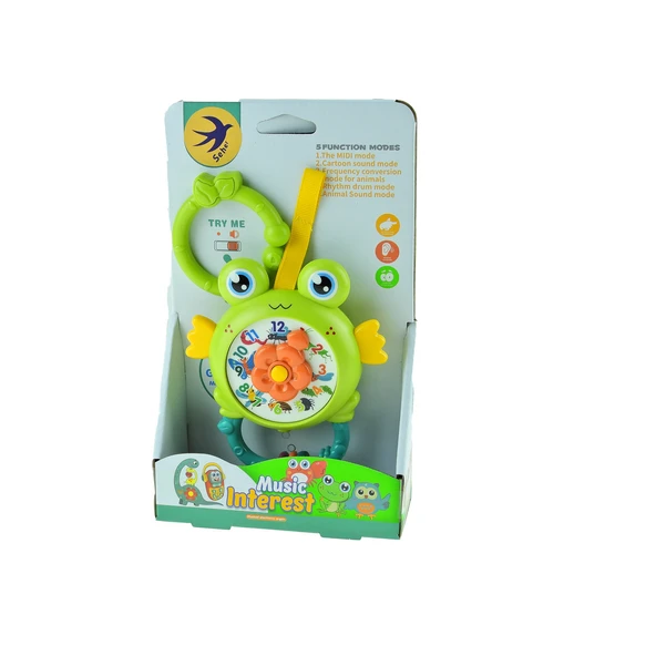 Oyuncak Kurbağa Saat Pilli Sesli 15 Cm - 3