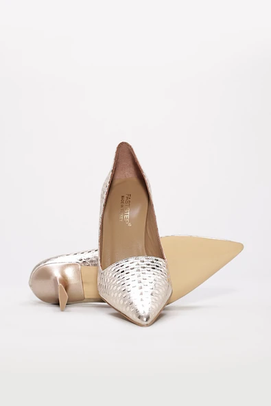 Hakiki Deri  Kadın İnce Topuk Ayakkabı 019ZA21-638 - Resim 3