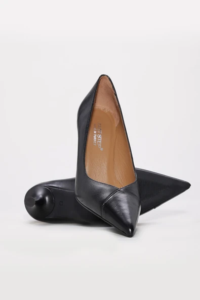 Hakiki Deri  Kadın İnce Topuk Ayakkabı 019ZA24-485 - Resim 4