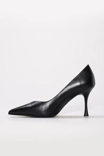 Hakiki Deri  Kadın İnce Topuk Ayakkabı 019ZA24-485 - Resim 3