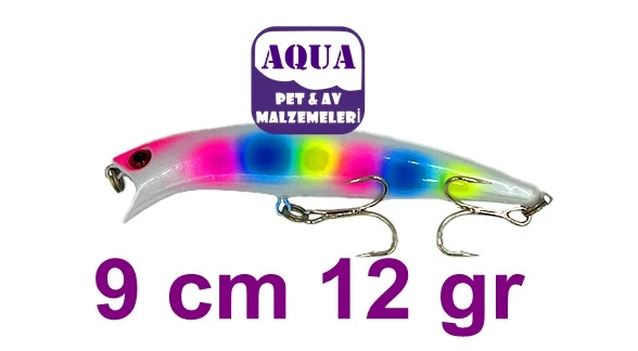 Albastar V Gaga Sert Balık 9 cm 12 Gr Rapala - Turna Levrek Kofana Barakuda Sahte Maket Balığı Palyaço - 2