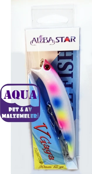 Albastar V Gaga Sert Balık 9 cm 12 Gr Rapala - Turna Levrek Kofana Barakuda Sahte Maket Balığı Palyaço