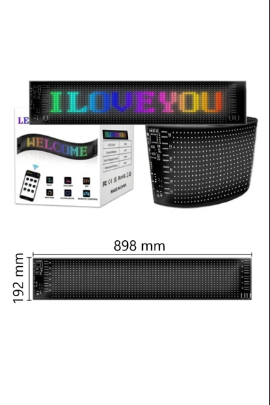 90 Cm İşyeri Tır Kamyon Otobüs Uyumlu Rgb Led Panel 19,2x89,8cm Ölçü 16x96 Led Sayısı Kumanda +Kablo - 2