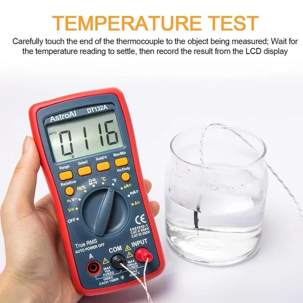 Astroai Dijital Multimetre 4000 Counts Test Cihazi DT132A - 4