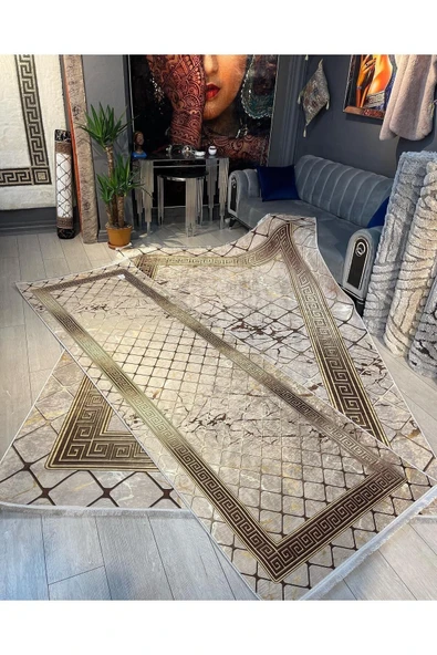 Makinede Yıkanabilir Leke Tutmaz  Dijital Baskılı Yıkanabilir Kaymaz Taban Salon Halısı Koridor Halısı Yolluk  ÇOKLU 80 x 400