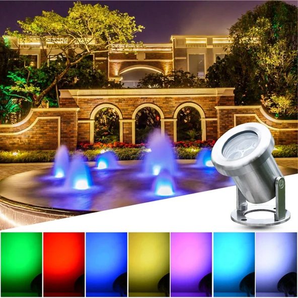Mini Spot paslanmaz ayaklı Havuz Led Aydınlatma Ampülü lamba Mavi A-1210 6W 12V IP68 - 10