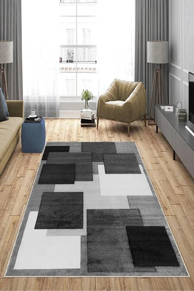 Gri Kaymaz Taban Simetrik Salon Yolluk Mutfak Koridor Balkon Halısı A236  80 x 300 GRİ - Resim 4