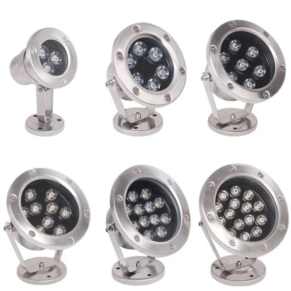 Mini Spot paslanmaz ayaklı Havuz Led Aydınlatma Ampülü lamba Sarı A-1210 6W 12V IP68 - 5
