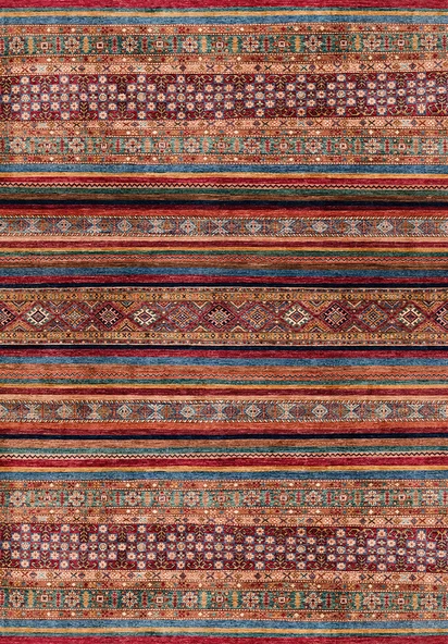 Makinede Yıkanabilir Leke Tutmaz  Kırmızı Zemin Pvc Deri Kaymaz Taban Vintage Salon Halısı 408-00  ÇOKLU 160 x 300 - 2