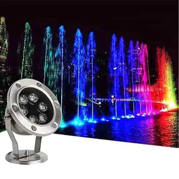 Mini Spot paslanmaz ayaklı Havuz Led Aydınlatma Ampülü lamba Sarı A-1210 6W 12V IP68 - 3