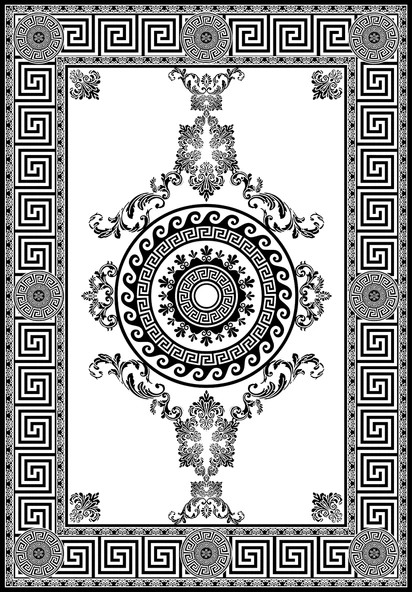 Makinede Yıkanabilir Leke Tutmaz  Beyaz-Siyah Deko Deri Kaymaz Taban Göbekli Salon Saçaksız Halı B1190  BEYAZ 160 x 230 - 2