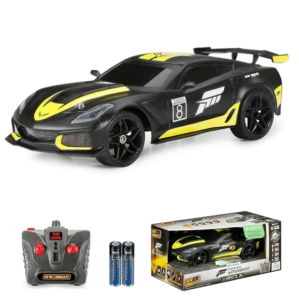 New Bright 1:16 Rc Forza Motorsport 2.4 Ghz. Işıklı Usb Şarj Corvette ZR1 Siyah