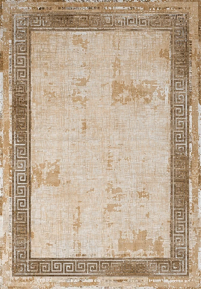 Makinede Yıkanabilir Leke Tutmaz  Kahverengi Dot Keçe Kaymaz Taban Vintage Versace Salon Saçaksız Halı B1197  KAHVERENGİ 160 x 230 - 2