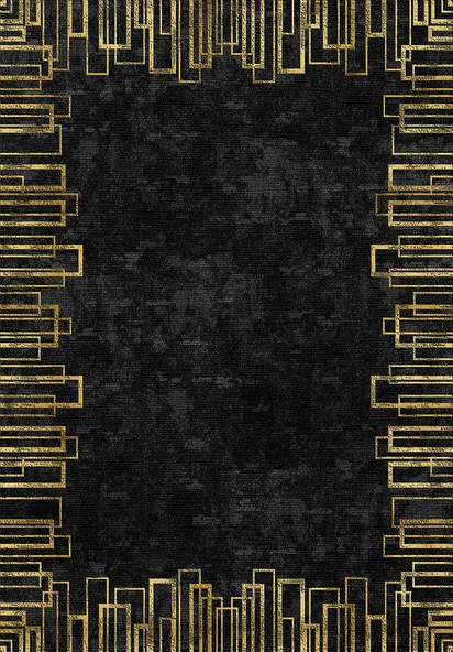 Makinede Yıkanabilir Leke Tutmaz  Siyah Deko Deri Kaymaz Taban Shaggy Salon Saçaksız Halı B1195  SİYAH 180 x 280 - Resim 2