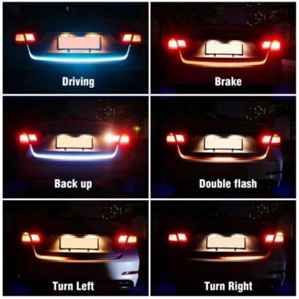 Hyundai İ30 Bagaj Altı Kayan Led RGB Su Geçirmez Silikon Yüzey 120 cm ürün görseli 1