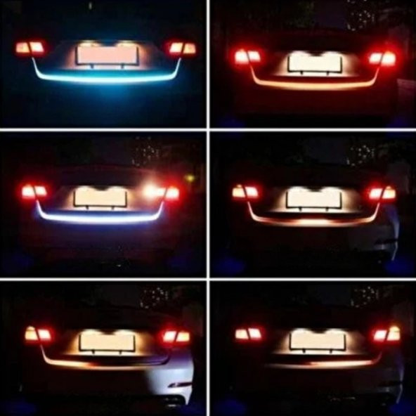 Renault Megane 4 Sedan Bagaj Altı Kayan Led RGB Su Geçirmez Silikon Yüzey 120 cm