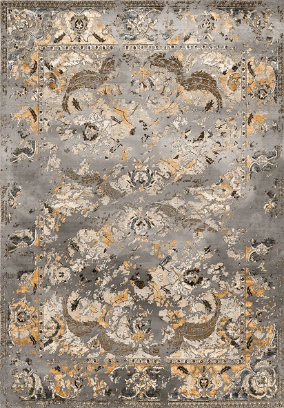 Makinede Yıkanabilir Leke Tutmaz  Gri-Kahve Deko Deri Kaymaz Taban Göbekli Salon Saçaksız Halı E4149  GRİ-KAHVERENGİ 80 x 300 - Resim 2