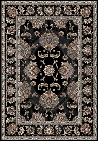 Makinede Yıkanabilir Leke Tutmaz  Siyah Deko Deri Kaymaz Taban Göbekli Salon Saçaksız Halı E4167  SİYAH 80 x 150 - Resim 2