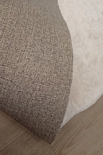 Makinede Yıkanabilir Leke Tutmaz  Bordo Deko Deri Kaymaz Taban Göbekli Salon Saçaksız Halı E4148 - 7