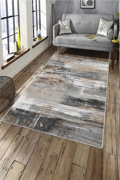 Makinede Yıkanabilir Leke Tutmaz  Pudra Deko Deri Kaymaz Taban Serpme Salon Saçaksız Halı A172  PUDRA 180 x 280