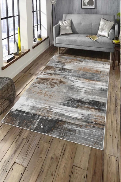 Makinede Yıkanabilir Leke Tutmaz  Kiremit Pvc Deri Kaymaz Taban Serpme Salon Saçaksız Halı A173  KİREMİT 200 x 300