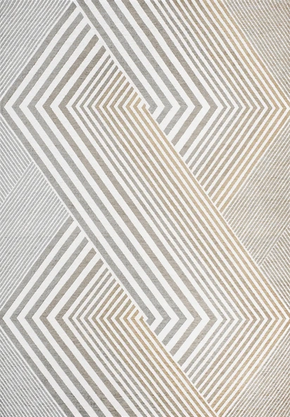 Makinede Yıkanabilir Leke Tutmaz  Vizon Deko Deri Kaymaz Taban Modern Salon Saçaksız Halı A186 - Resim 2