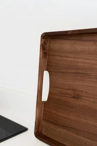 Mien Dayanıklı Dikdörtgen Akasya Tepsi Büyük Boy (L) 48x34x4 Cm - 4