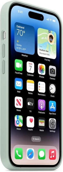 iPhone 14 için MagSafe özellikli Silikon Kılıf - Sukulent - 2