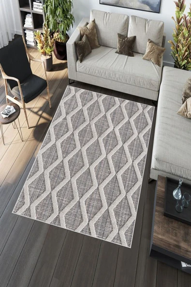 Makinede Yıkanabilir Leke Tutmaz  Multi Deko Deri Kaymaz Taban Simetrik Salon Saçaksız Halı A251  MULTİ 160 x 230 - 5