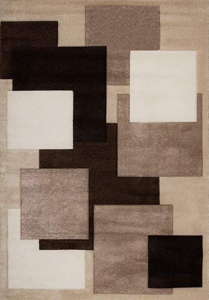 Makinede Yıkanabilir Leke Tutmaz  Kahverengi Deko Deri Kaymaz Taban Simetrik Salon Saçaksız Halı A234  KAHVERENGİ 100 x 300 - Resim 2