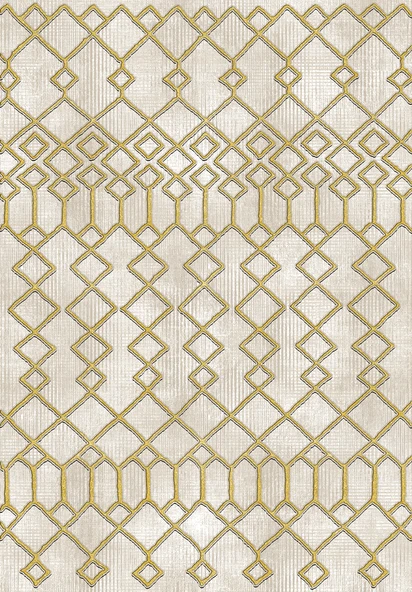 Makinede Yıkanabilir Leke Tutmaz  Gold-Krem Pvc Deri Kaymaz Taban İskandinav Salon Saçaksız Halı A253  GOLD-KREM 80 x 300 - 2