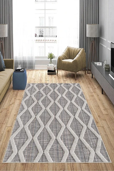 Makinede Yıkanabilir Leke Tutmaz  Multi Deko Deri Kaymaz Taban Simetrik Salon Saçaksız Halı A251  MULTİ 160 x 230 - 4