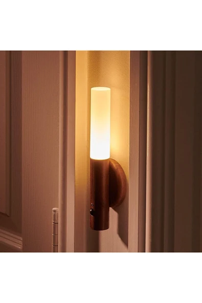 Ucuz Geldi Sensörlü Şarjlı Led Aplik Mıknatıslı Ahşap Renk Cata Kumru Gün Işığı Led Aplik Type-C Duvar Lambası - Resim 8