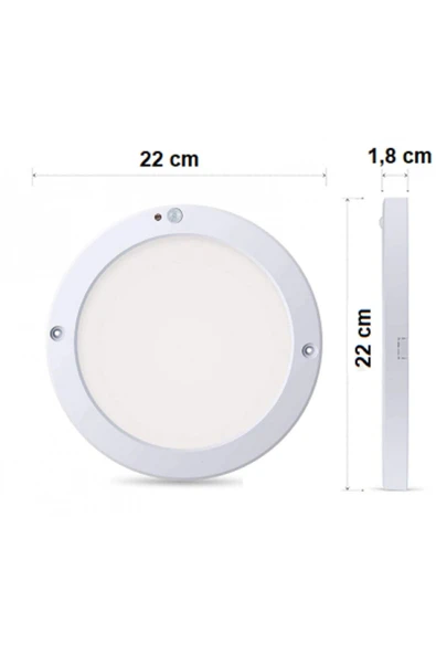 Ucuz Geldi 20w Gece Gündüz Sensörlü Sıva Üstü Tavan Armatür 6500K Beyaz Işık Cata Slim Kasa Panel Led Armatür - 3