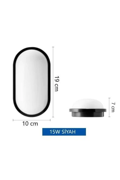 Ucuz Geldi Balkon Lambası Teras Lambası Aydos 15w Siyah Duvar Lambası Beyaz Işık Banyo Lambası Tavan Lambası - Resim 4