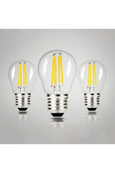 Ucuz Geldi 6 Watt Mini Top Ampul Led Filament G45 Şeffaf Cam Rustik Ampul E27 Duy 3000k Gün Işığı 3 Adet ürün görseli 1