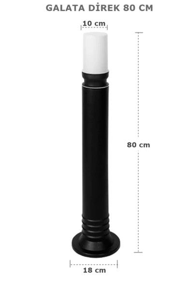 Ucuz Geldi Zita Bahçe Aydınlatması Galata 80 Cm Set Üstü Bahçe Direk Lambası 220v E27 Ip54 - 3