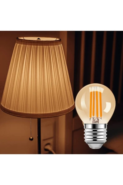 Ucuz Geldi 4 Watt Mini Top Ampul Led Filament G45 Amber Cam Rustik Ampul E27 Duy 1800k Amber Işık Rengi 6 Adet - 3
