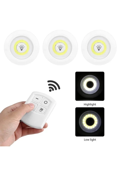 Ucuz Geldi 3lü Kumandalı Kabin Led Set Gece Lambası Mutfak Tezgah Altı Dolap İçi Kabin Altı Banyo Aydınlatması - 2