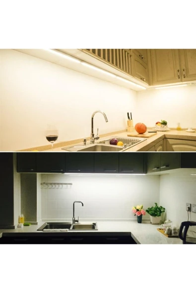 Ucuz Geldi Mutfak Tezgah Altı Aydınlatma Led Bant Armatür 15w 87,5 Cm Gün Işığı 220v Mutfak Led Tezgah Işığı - 8