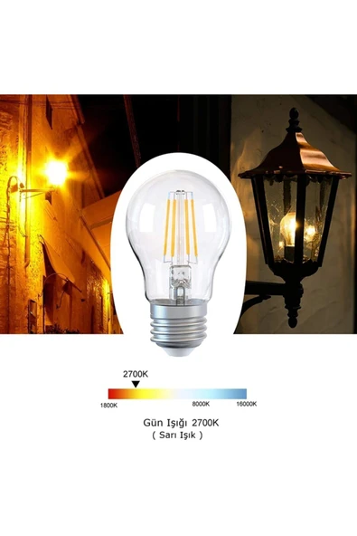 Ucuz Geldi Rustik Led Ampul 4w E27 Duy Şeffaf Cam Dim Edilebilir 3200k Gün Işığı 10 Adet Lambam A60 Led Ampul - Resim 5