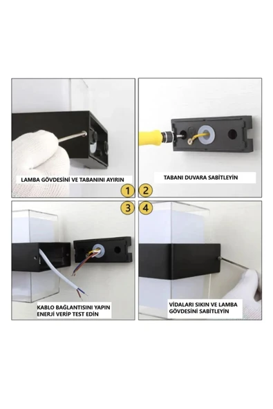 Ucuz Geldi Prizma Led Aplik 12 Watt Gün Işığı 3200k Iç Mekan Ve Dış Mekan Cata Bora Led Aplik Ip54 - 8