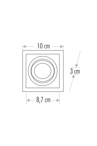 Ucuz Geldi Pars Kare Gömme Spot Kasası Beyaz Renk Gu10 Duylu Metal Boş Kasa Alçıpan Tavan Spot Armatürü - Resim 3