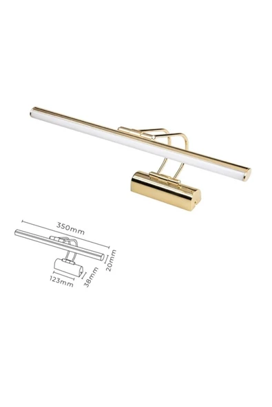 Ucuz Geldi Ayna Üstü Led Banyo Aplik Tablo Resim Çerçeve 7w Gün Işığı 35 Cm Flüt Elektrikli Gold Banyo Apliği - 3
