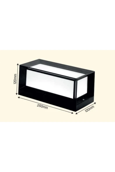 Ucuz Geldi Bahçe Aydınlatması Led Işık 25cm 12w Beyaz Işık 6500k Zita Ultra Bahçe Duvar Aplik Su Geçirmez - 4