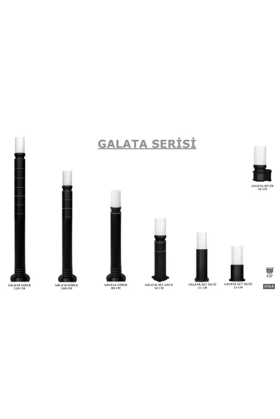 Ucuz Geldi Zita Bahçe Aydınlatması Galata 80 Cm Set Üstü Bahçe Direk Lambası 220v E27 Ip54 - 5