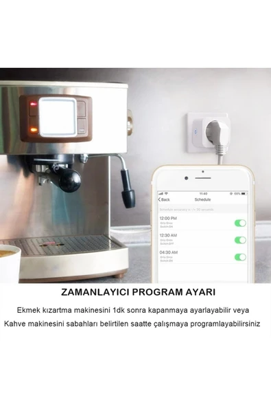 Ucuz Geldi Akıllı Priz Uzaktan Kontrol  Programlanabilir Zaman Ayarlı  Sesle Kontrol  16a Cata Wifi Priz - Resim 5