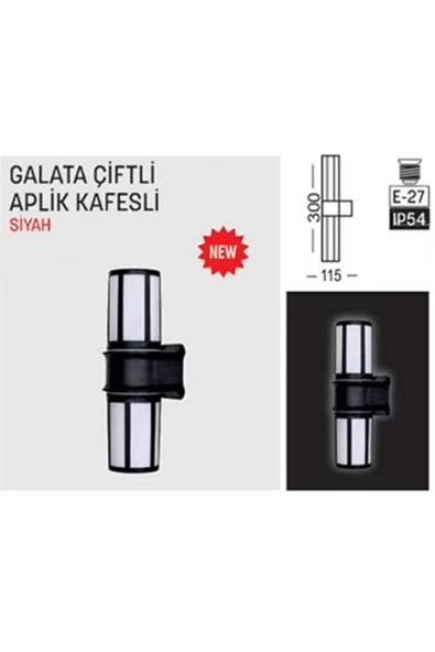 Ucuz Geldi Zita Bahçe Aydınlatması Galata Çiftli Kafesli Aplik Bahçe Lambası 220v E27 Ip54 - 5
